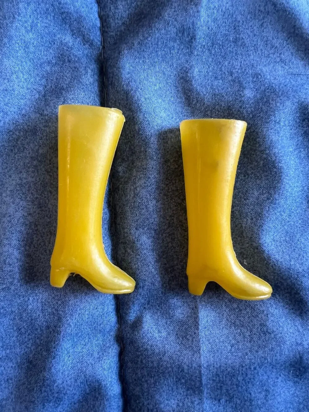 Vintage Fashion Doll Go Go Boots Bright Yellow Hard Plastic Barbie Size